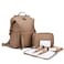 ARDIKAMA Diaper Bag Backpack Leather Backpack for Women Travel Dad Mother Outdoor Backpack with Changing Pad Stroller Straps2 pieces Khaki