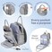 RUVALINO Diaper Bag BackpackMultifunction Travel Baby Diaper Bag with Changing Pad Insulated Bottle Holders Pacifier Case Large Capacity Waterproof Gray