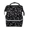 GACTIVITY Black Gray Bats Diaper Bag Travel Backpack Large Capacity MultiFunction Zipper Casual Travel Backpacks for Mom Dad Unisex
