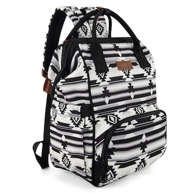 Montana West Wrangler Callie Diaper Bag Backpack with Stroller Straps Multifunction Baby Travel Bag WG22049110BK