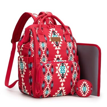 Montana West Wrangler Diaper Bag Backpack Aztec Callie Bag Travel Backpack Purses Western MultiFunction Baby Bags for Mom