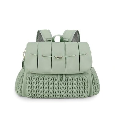 SONARIN Convertible Diaper Bag Backpack Waterproof Nappy Changing Bag Travel Mummy Bag with Changing Pad Shoulder StrapGreen