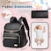 Weitars Diaper Bag Backpack Leather Baby Diaper Bag with Changing Pad Travel Diaper BackpackBaby Bag for MomStroller Straps5 Insulated Pockets Black Leather