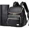 Weitars Diaper Bag Backpack Leather Baby Diaper Bag with Changing Pad Travel Diaper BackpackBaby Bag for MomStroller Straps5 Insulated Pockets Black Leather