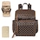 Omanmoli Checkered Diaper Bag Backpack Large Baby Diaper Bag Leather with 17 Diaper Bag Organizing PouchesChanging PadStroller Straps4 Insulated Pockets Coffee