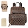 Omanmoli Checkered Diaper Bag Backpack Large Baby Diaper Bag Leather with 17 Diaper Bag Organizing PouchesChanging PadStroller Straps4 Insulated Pockets Coffee