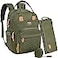 Dikaslon Diaper Bag Backpack with Portable Changing Pad Pacifier Case and Stroller Straps Large Unisex Baby Bags for Boys Girls Multipurpose Travel Back Pack Moms Dads Green