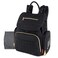 FISHER-PRICE BABY Modern Quilted Diaper Bag Backpack and Multipurpose Travel Drawstring Baby Bag 3 Piece Set Black