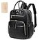 Yomiky Leather Diaper Bag Backpack for Women with Multiple PocketsLaptop Compartment and Changing Pad