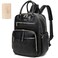 Yomiky Leather Diaper Bag Backpack for Women with Multiple PocketsLaptop Compartment and Changing Pad