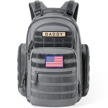 SHARKMOUTH Diaper Bag Backpack for Dad and Mom Military Molle diaper Pack with Insulated Bottle Holders and Wipe Pocket