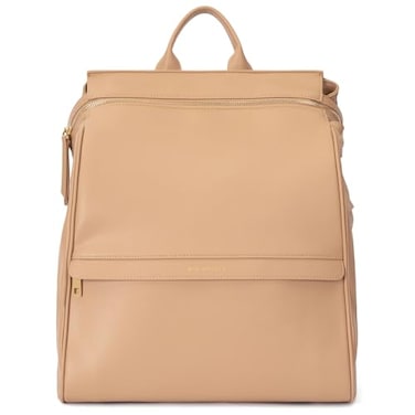 MIASOPHIA MIA SOPHIA Leather Diaper Bag Backpack with USB Charging Port Changing Pad Stroller Straps Bottle Holder Brown Sophia