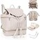 CC Citi Collective Citi Collective Journey Pearl Vegan Leather Diaper Bag Backpack Elegant Multifunctional Travel Diaper Bag with Changing Pad Stroller Straps Insulated Bottle Pockets