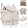 CC Citi Collective Citi Collective Journey Pearl Vegan Leather Diaper Bag Backpack Elegant Multifunctional Travel Diaper Bag with Changing Pad Stroller Straps Insulated Bottle Pockets
