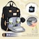 RUVALINO Diaper Bag Backpack Multifunction Travel Pack Maternity Baby Changing Bags Large Capacity Waterproof Black