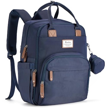 RUVALINO Diaper Bag Backpack Multifunction Travel Back Pack Maternity Baby Changing Bags Diaper Changing Totes Waterproof and Stylish Navy Blue