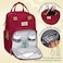 RUVALINO Diaper Bag Backpack Multifunction Travel Pack Maternity Baby Changing Bags Large Capacity Waterproof Purplish Red