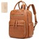Yomiky Leather Diaper Bag Backpack for Women with Multiple PocketsLaptop Compartment and Changing Pad