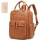 Yomiky Leather Diaper Bag Backpack for Women with Multiple PocketsLaptop Compartment and Changing Pad