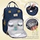 RUVALINO Diaper Bag BackpackMultifunction Baby Travel Bag with Changing pad Insulated Bottle Holders Pacifier Case Large Capacity Waterproof Peacock Blue