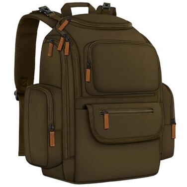 Mancro Diaper Bag Backpack Large Multifunction Baby Backpack for Travel with Stroller Strap and 2 Insulated Pockets Diaper Baby Bag for Mom Dark Green