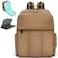 MOMINSIDE Diaper Bag Backpack Large Puffer Diaper Bag Neoprene Diaper Bag Quilted Baby Bag Large Changing Pad 15 Pockets Lightweight Brown