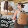 MOMINSIDE Diaper Bag Backpack Large Puffer Diaper Bag Neoprene Diaper Bag Quilted Baby Bag Large Changing Pad 15 Pockets Lightweight Brown