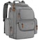 Mancro Diaper Bag Backpack Multifunctional Baby Diaper Bag Backpack For Men Women with Stroller Straps Travel Water Resistant Baby Diaper Backpack with 2 Side Insulated Pockets White Grey