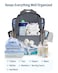 Mancro Diaper Bag Backpack Multifunctional Baby Diaper Bag Backpack For Men Women with Stroller Straps Travel Water Resistant Baby Diaper Backpack with 2 Side Insulated Pockets White Grey