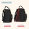 BabbleRoo Extra Large Diaper Bag Backpack Expandable Baby Bag with Up to 50 More Capacity Travel Essentials Baby Bag Tote with Changing Pad Stroller Straps Pacifier Case Unisex Black
