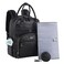 BabbleRoo Leather Diaper Bag Backpack Baby Essentials Travel Baby Bag Multi function with Changing Pad Stroller Straps Pacifier Case Unisex Black
