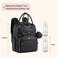 BabbleRoo Leather Diaper Bag Backpack Baby Essentials Travel Baby Bag Multi function with Changing Pad Stroller Straps Pacifier Case Unisex Black