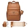 ANWTOTU Leather Baby Diaper Bags with Changing StationExtra large Capacity Baby Diaper Bag BackpackWaterproof Baby EssentialsBrown