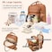 ANWTOTU Leather Baby Diaper Bags with Changing StationExtra large Capacity Baby Diaper Bag BackpackWaterproof Baby EssentialsBrown