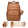 ANWTOTU Leather Baby Diaper Bags with Changing StationExtra large Capacity Baby Diaper Bag BackpackWaterproof Baby EssentialsBrown