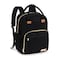 RUVALINO Diaper Bag Backpack Multifunction Travel Pack Maternity Baby Changing Bags Large Capacity Waterproof Deep Black Polyester