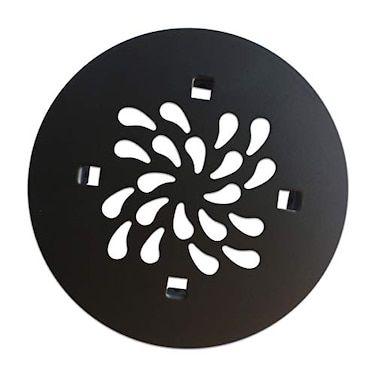 Uni-Green UniGreen 414 Round Shower Drain Cover Snap in Shower Drain Cover Replacement Circle Shower Drain Grate with Waterdrop Shape 304 Stainless Steel Material Matte Black