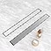 YEFU Shower Drain Nickel for Bathroom 24 Inch Stainless Steel Linear Shower Drain 2in1 Shower Floor Drain with Tile Insert Grate Rectangle Linear Drain with Adjustable Feet Hair Strainer