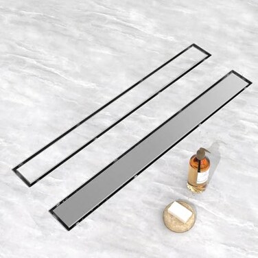 YEFU Shower Drain Nickel for Bathroom 24 Inch Stainless Steel Linear Shower Drain 2in1 Shower Floor Drain with Tile Insert Grate Rectangle Linear Drain with Adjustable Feet Hair Strainer