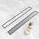 YEFU Shower Drain Nickel for Bathroom 24 Inch Stainless Steel Linear Shower Drain 2in1 Shower Floor Drain with Tile Insert Grate Rectangle Linear Drain with Adjustable Feet Hair Strainer