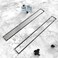 HTOH Linear Shower Drain 12 InchBrushed Nickel 2 in 1 Tile Shower Drain 304 Stainless Steel Linear Drain with Tile Insert GrateAdjustable FeetHair Filter