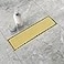 Neodrain 12Inch Gold Linear Shower Drain 2in1 Flat Tile Insert Cover Stainless Steel Linear Drain Brushed Brass Rectangle Shower Floor Drain with Hair Strainer WatermarkCUPC