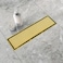 Neodrain 12Inch Gold Linear Shower Drain 2in1 Flat Tile Insert Cover Stainless Steel Linear Drain Brushed Brass Rectangle Shower Floor Drain with Hair Strainer WatermarkCUPC