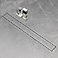 SaniteModar Linear Shower Drain Linear Drain 36 inch with Tile Insert 2 in 1 Panels AISI 304 Stainless Steel Brushed Shower Floor Drain with Adjustable Feet and Hair Catcher