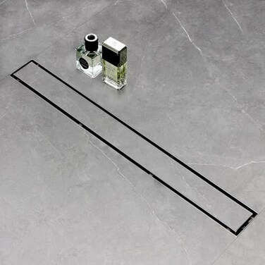 SaniteModar Linear Shower Drain Linear Drain 36 inch with Tile Insert 2 in 1 Panels AISI 304 Stainless Steel Brushed Shower Floor Drain with Adjustable Feet and Hair Catcher