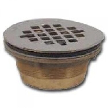 Oatey 2 in 140 NC Brass NoCalk Shower Drain with Stainless Steel Strainer