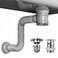 JHBKing Bathroom Sink Drain Kit with Flexible Expandable Pipe OdorFree BackflowPreventing SpaceSaving Design without a Ptrap For 114 112 Drain Hole Chrome With Overflow