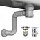 JHBKing Bathroom Sink Drain Kit with Flexible Expandable Pipe OdorFree BackflowPreventing SpaceSaving Design without a Ptrap For 114 112 Drain Hole Chrome With Overflow