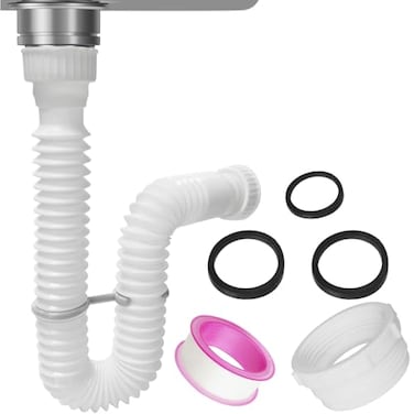 TGEOND Expandable Flexible PTrap And Sink Drain Pipe Kit For 112 and 114 Kitchen And Bathroom Sink Drainage With Adapter