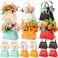 TaoBary 18 Pcs Mothers Day Floral Bouquet Boxes for Arrangement Wedding Party Centerpieces Boxes Portable Flower Paper Gift Wrapping Bag Bulk with Handle for Wedding Bridal ShowerClassic